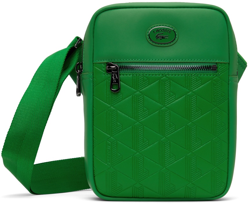 Green Leather Monogram Vertical Bag - 1