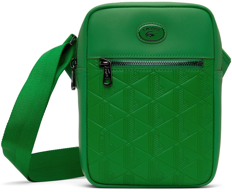 Green Leather Monogram Vertical Bag 1