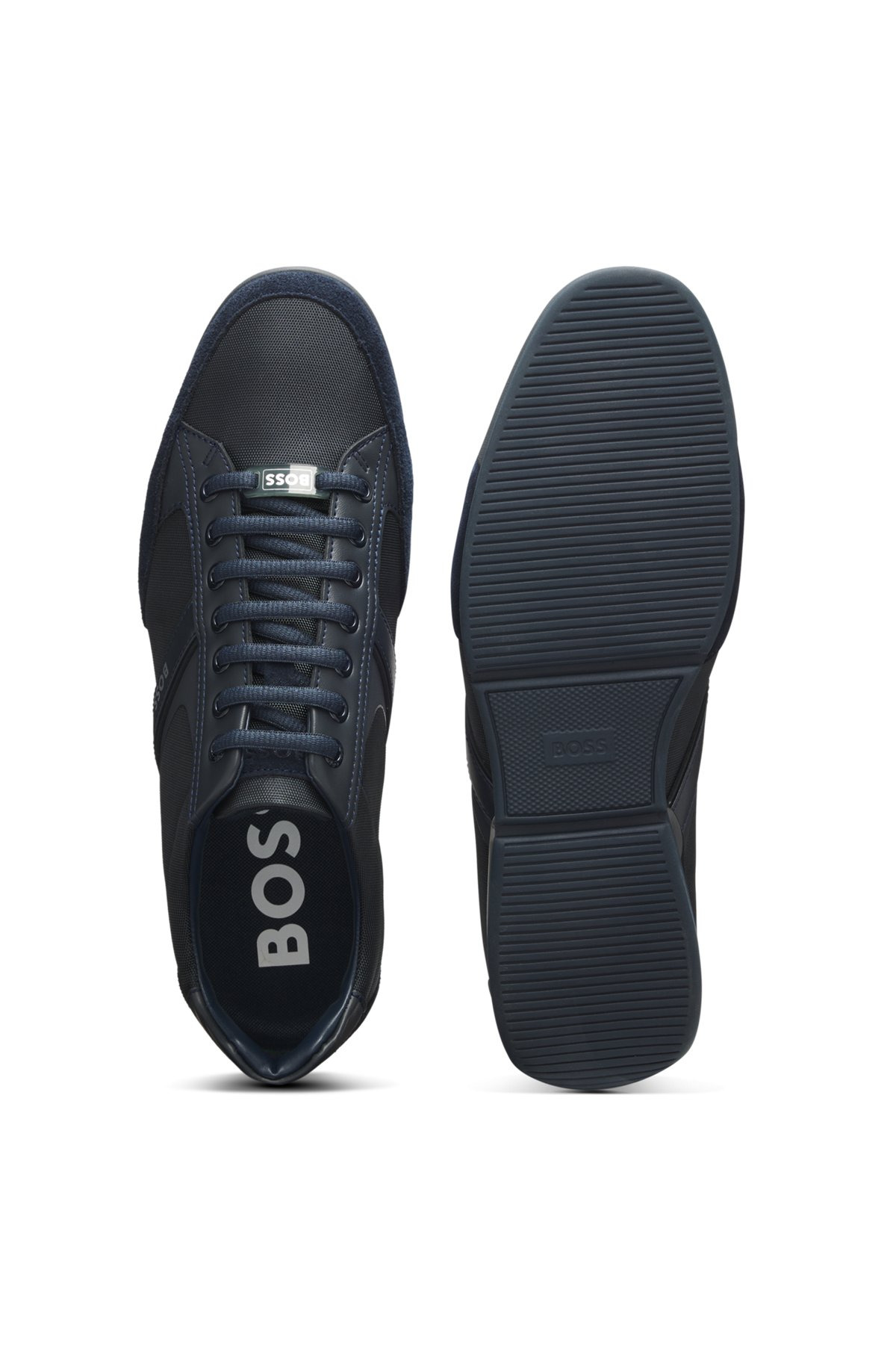MIXED-MATERIAL TRAINERS WITH SUEDE AND FAUX LEATHER - 4