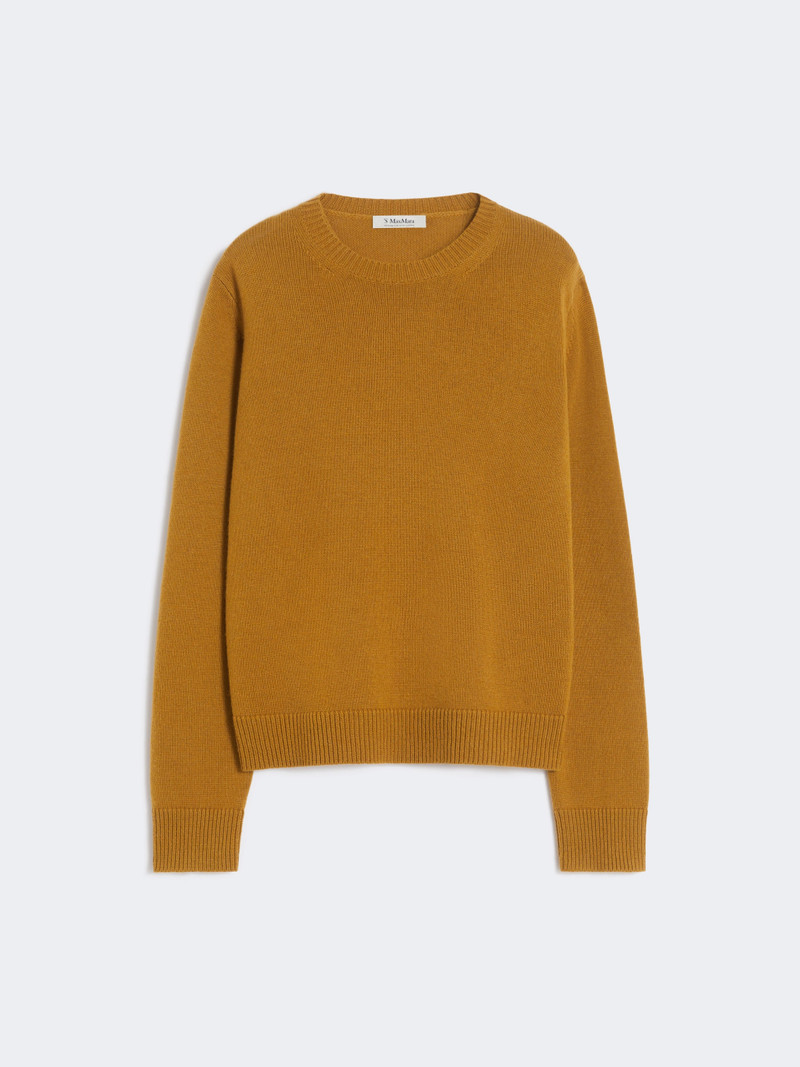 FRESIA Wool and cashmere sweater with patch detail - MUSTARD 1