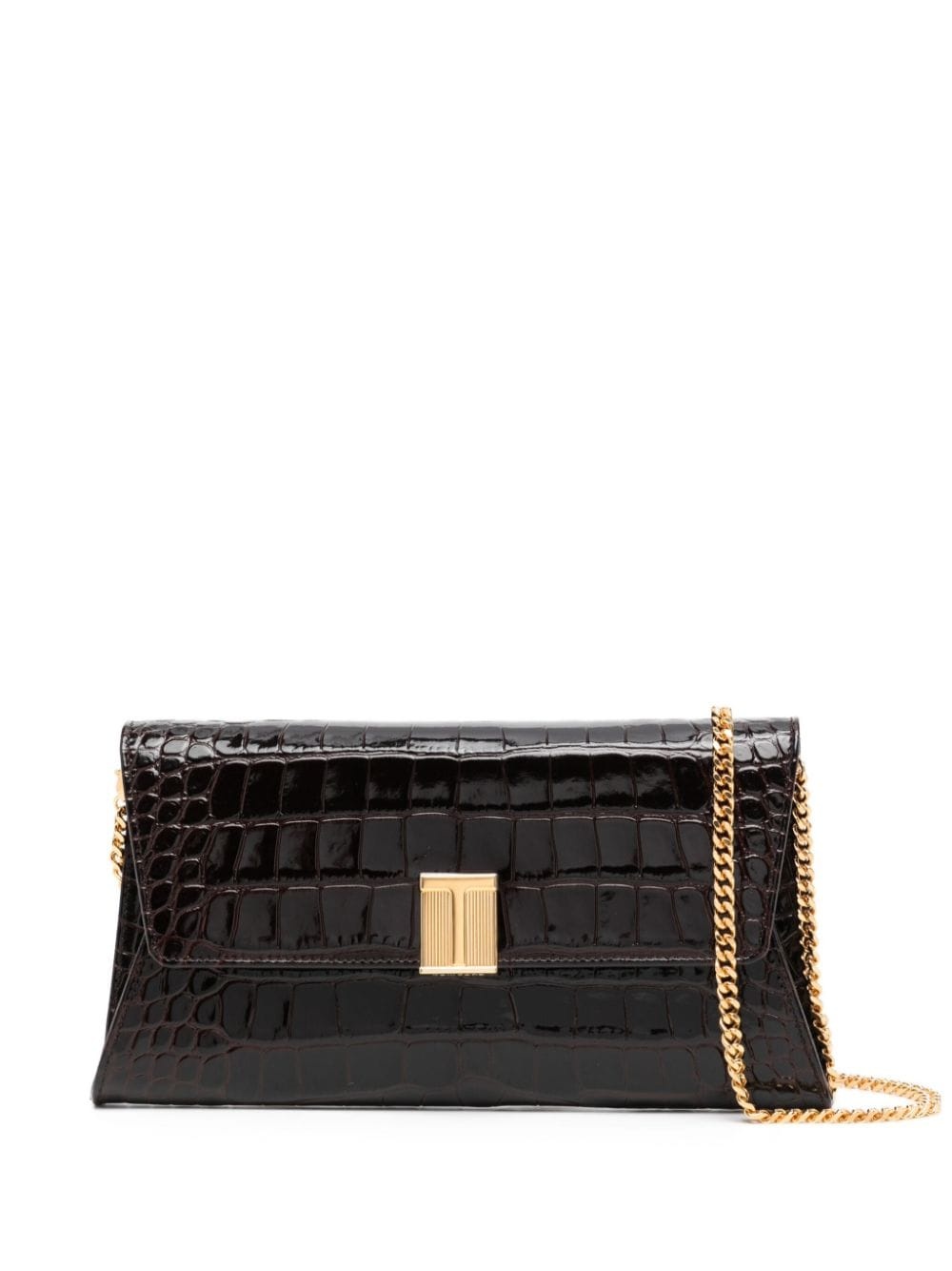 Nobile crocodile-embossed clutch bag - 1