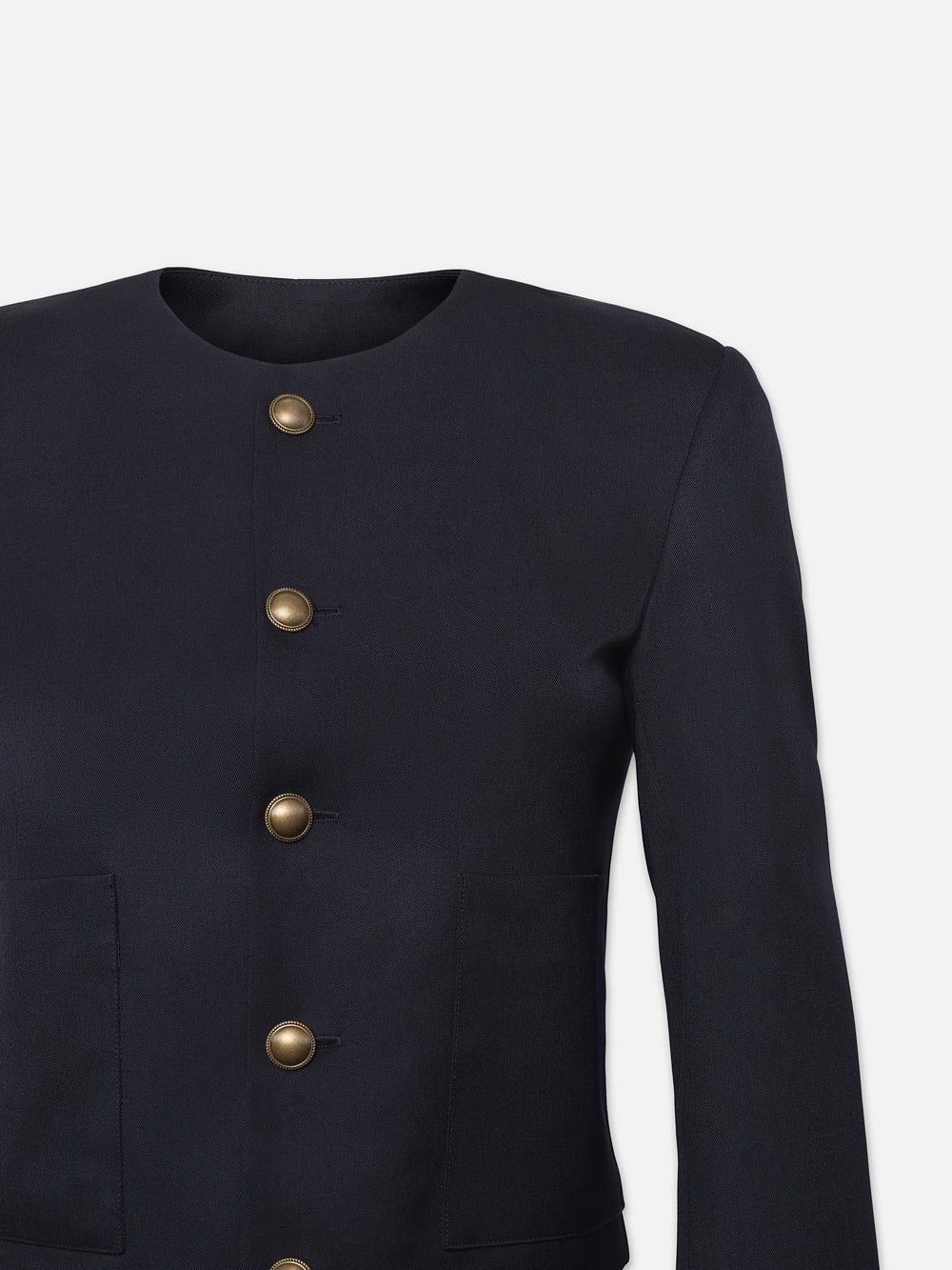 FRAME Button Front Jacket in Navy | REVERSIBLE