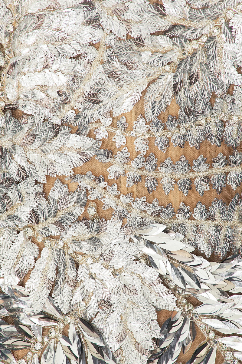 Oscar de la Renta Strapless Fern Embroidered Top outlook