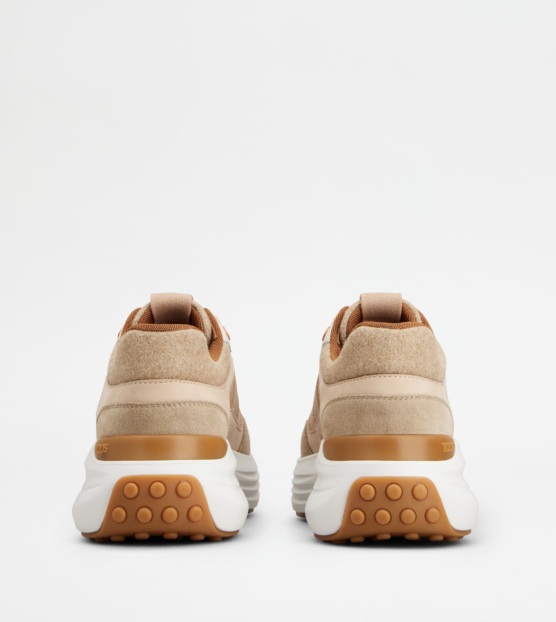 SNEAKERS IN FABRIC AND SUEDE - BROWN, PINK, BEIGE - 3