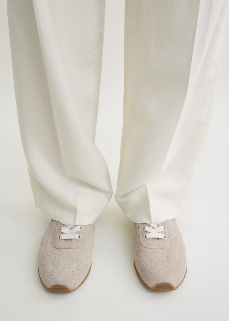 TOTEME Flex suede sneakers stone outlook