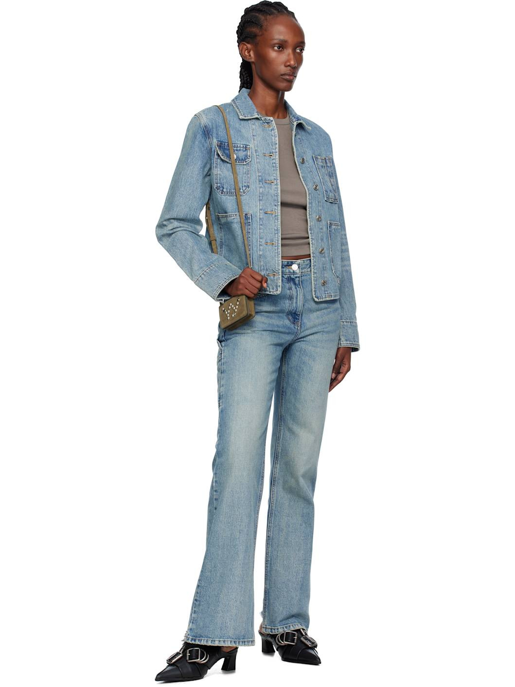 Blue Trucker Jeans - 4
