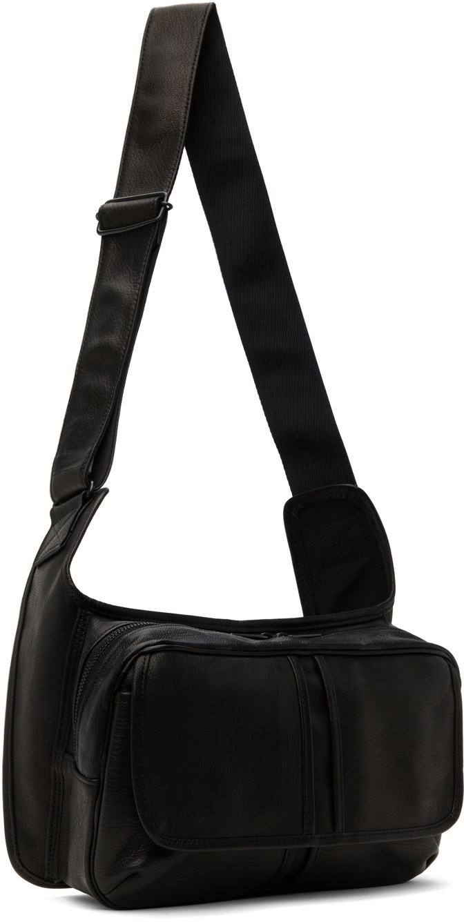 Black Oil Goat Skin Messenger Bag - 2
