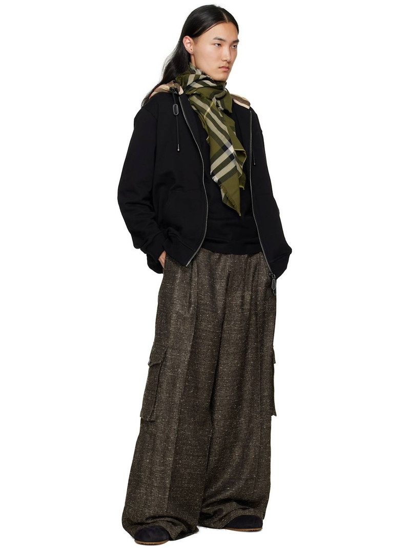 Burberry Khaki Wide Check Wool Scarf outlook