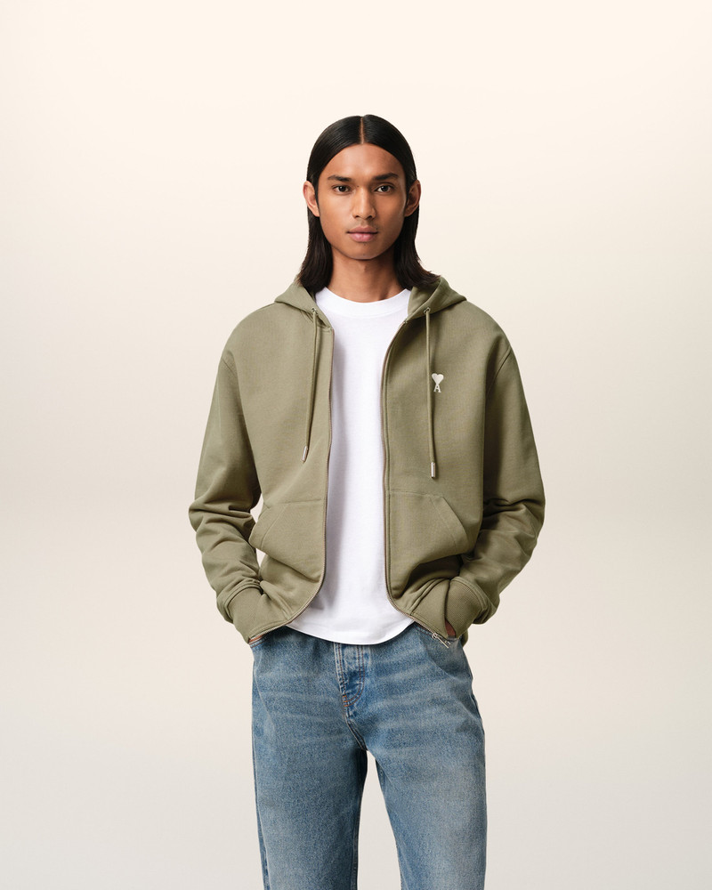 AMI Paris GREEN COTTON AMI DE COEUR HOODIE outlook