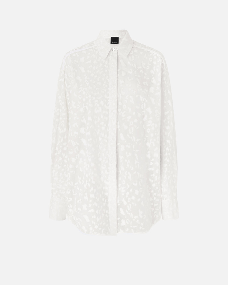 PRINTED TRANSPARENT SILK-BLEND VOILE SHIRT 1