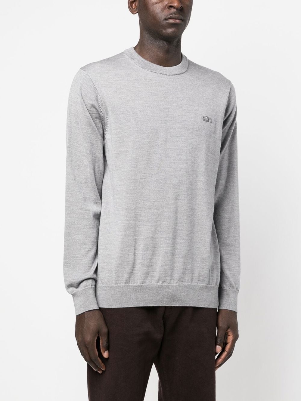 logo-patch crew neck jumper - 3