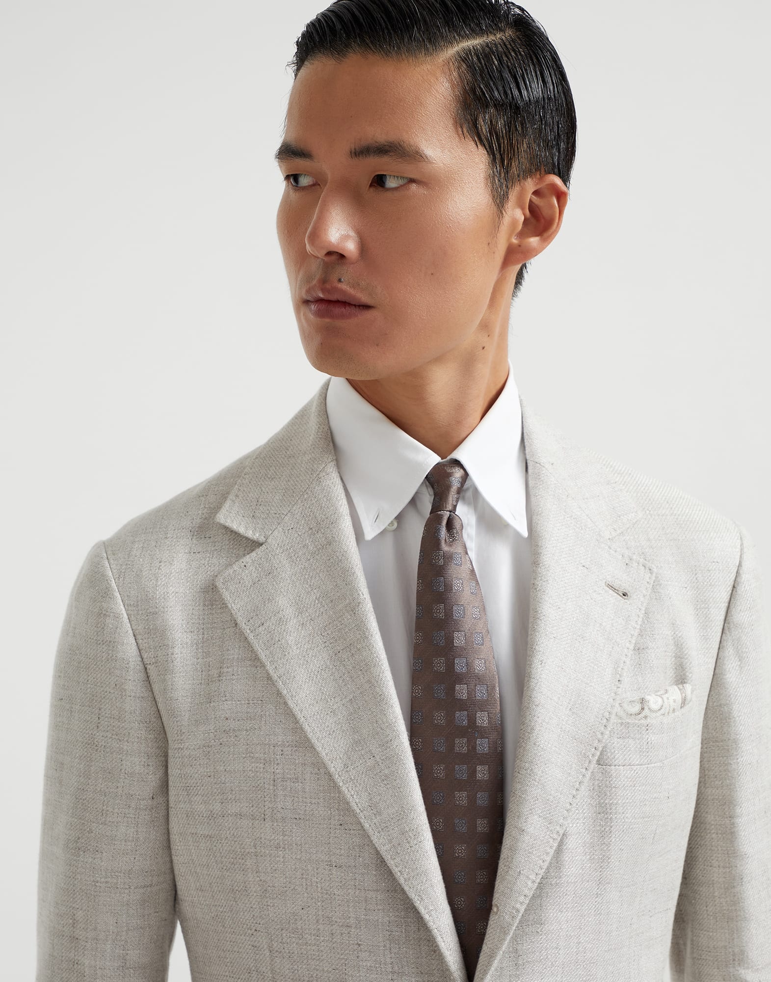 Silk tie with squares pattern - 3