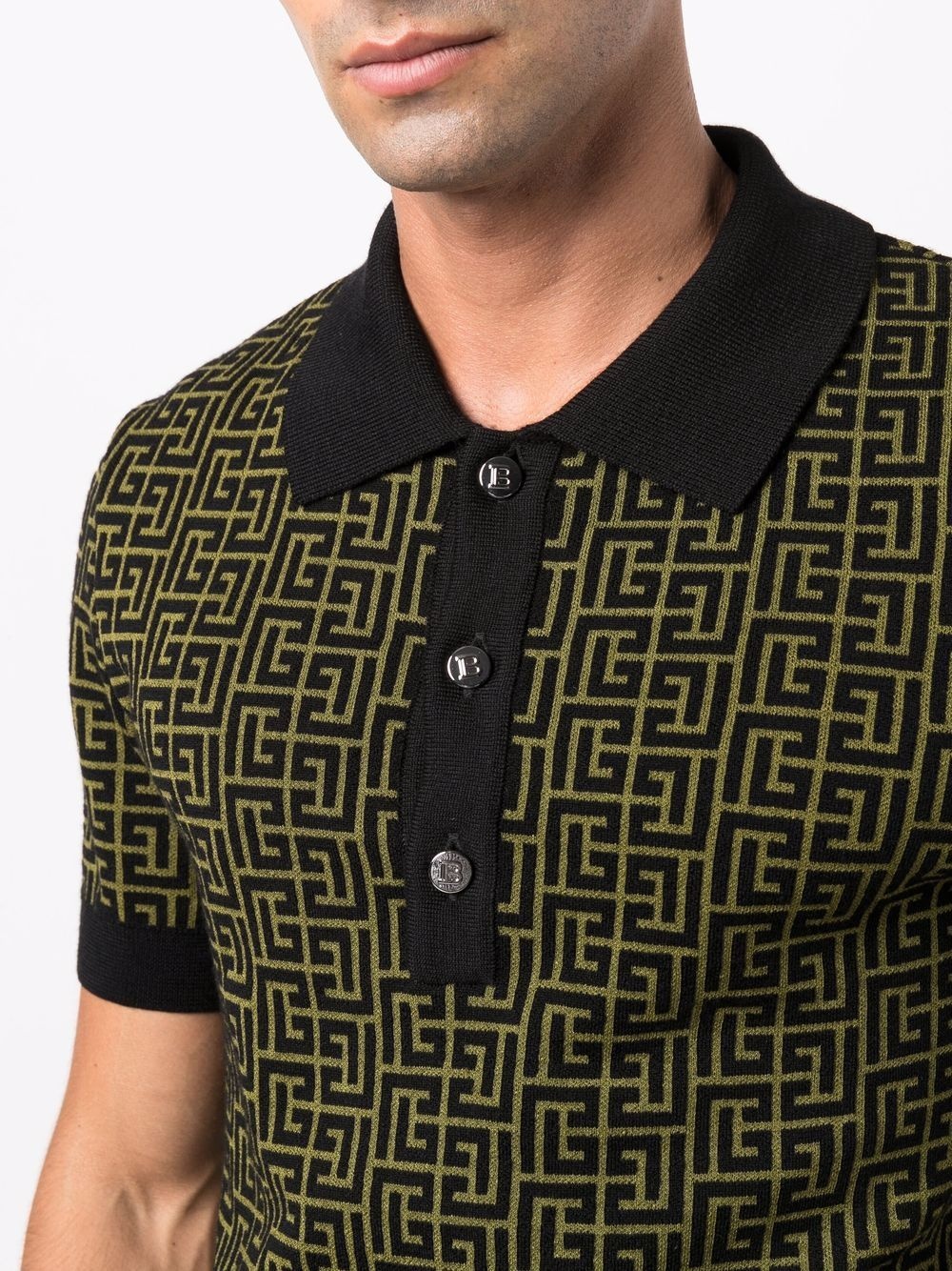 monogram-pattern short-sleeve polo shirt - 5