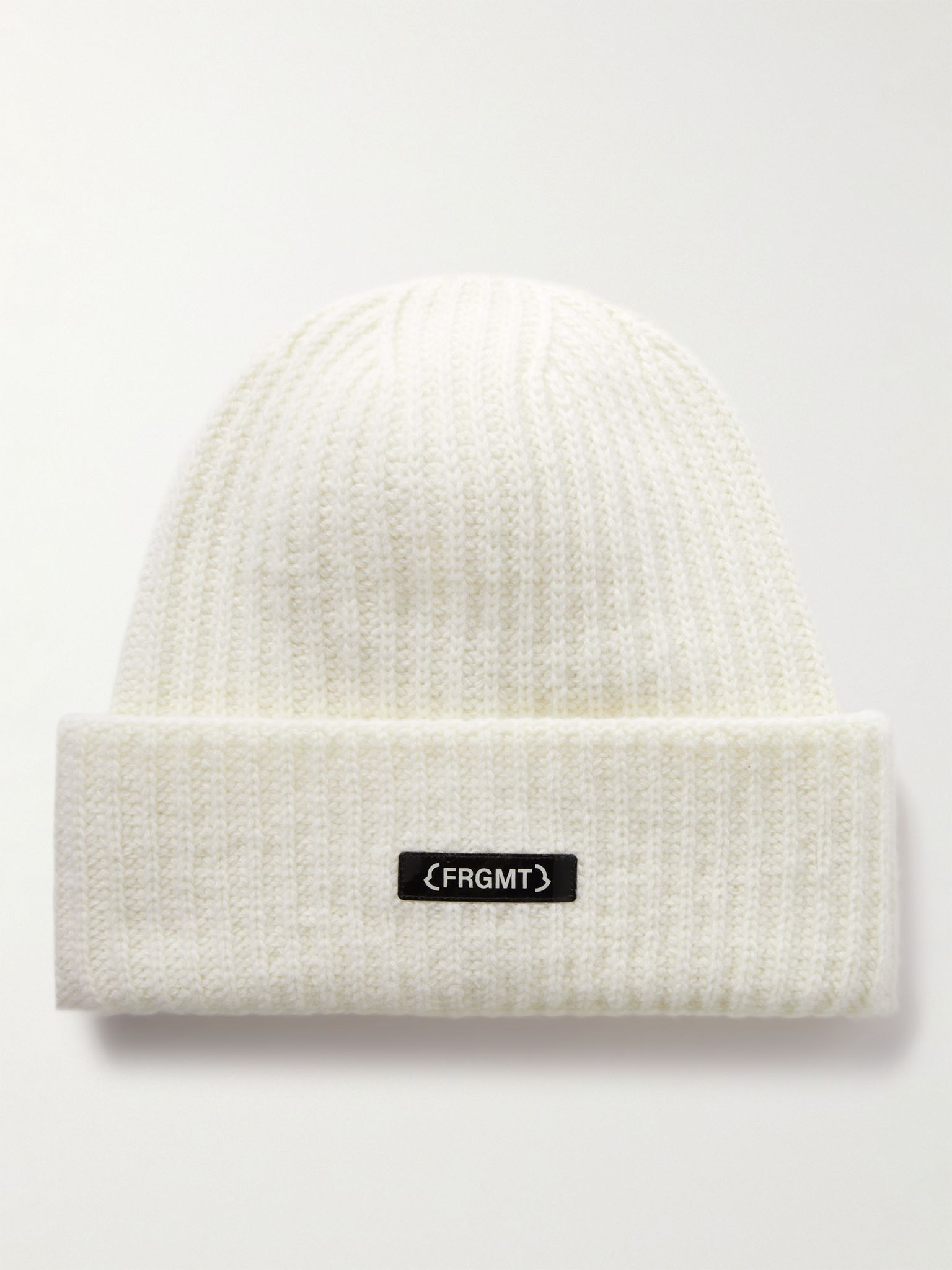 7 Moncler FRGMT Hiroshi Fujiwara Logo-Appliquéd Ribbed Wool Beanie White - 1