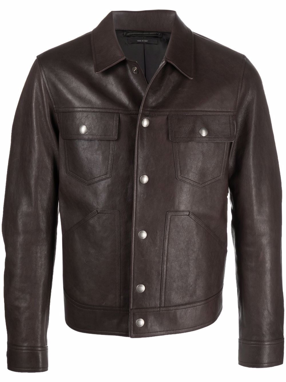 button-up biker jacket - 1