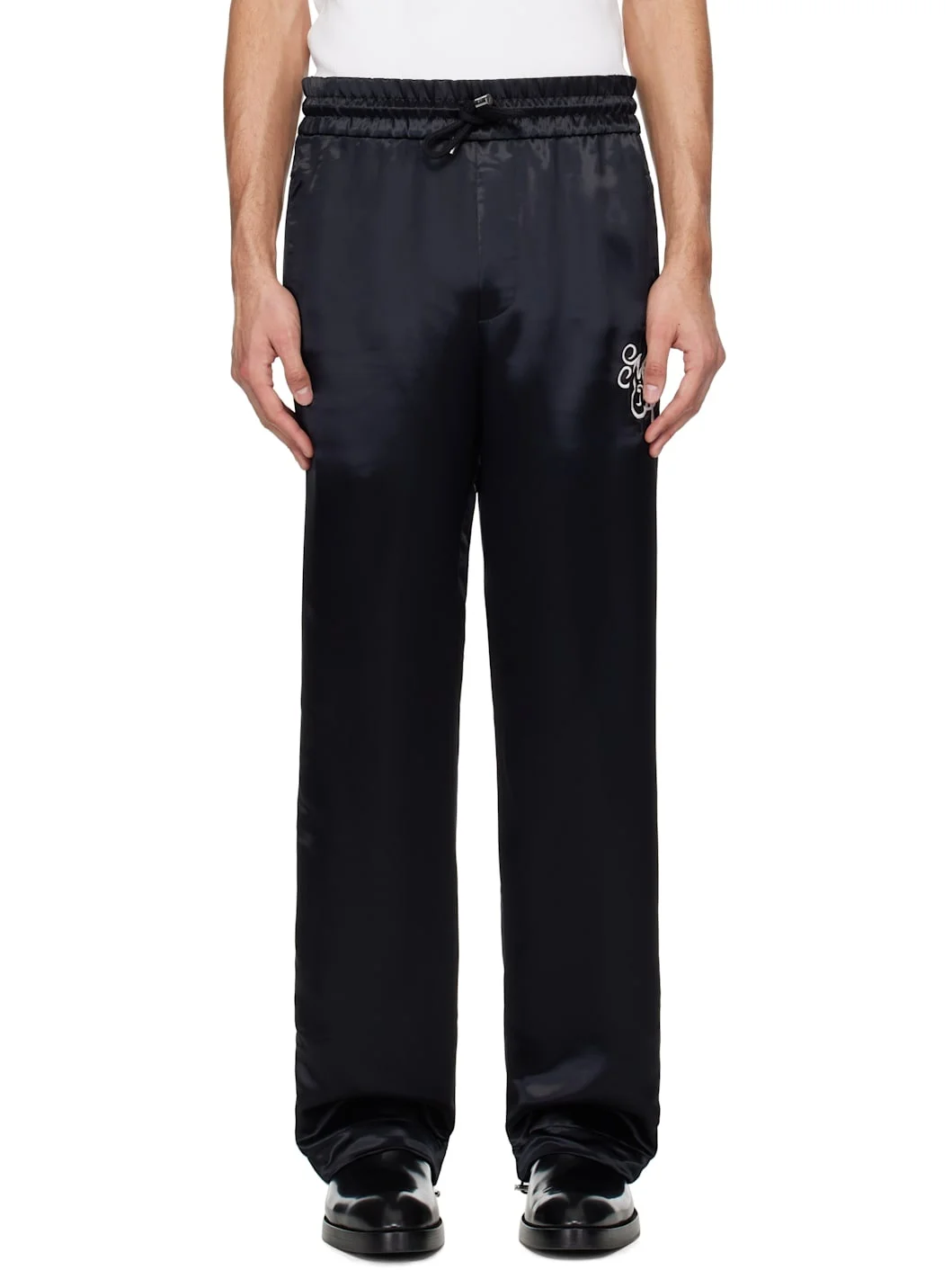 Black MA Music Note Track Pants - 1