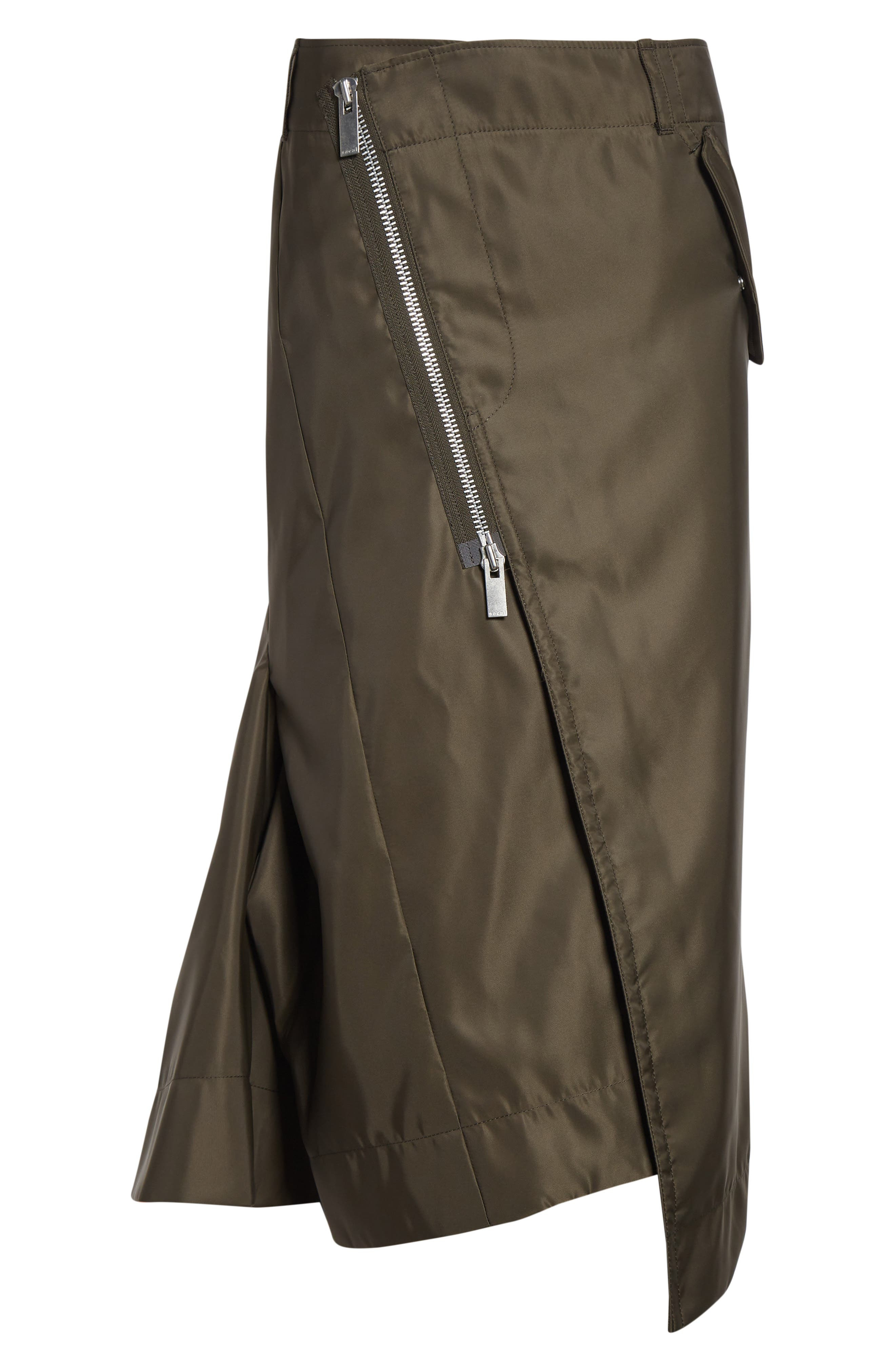 Sacai Insulated Nylon Twill Skirt in Dark Khaki at Nordstrom - 5