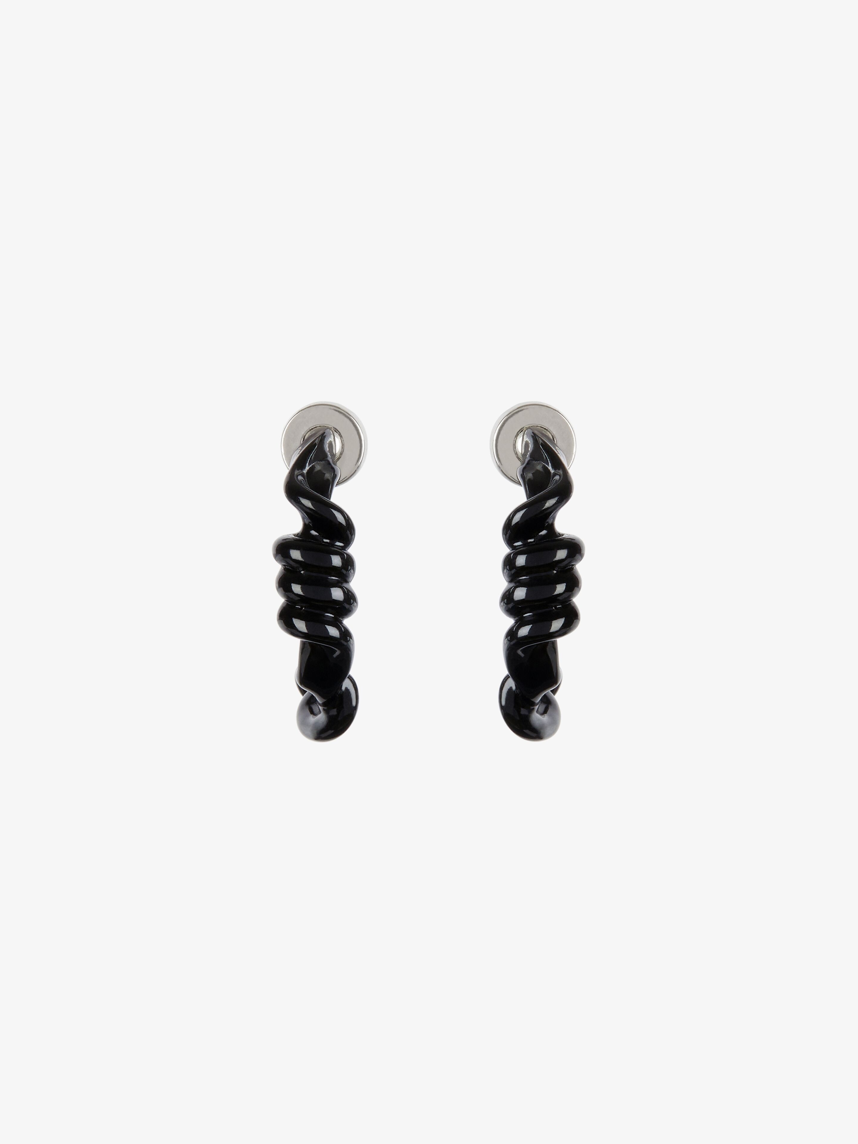 TWISTED HOOP EARRINGS IN ENAMEL - 1