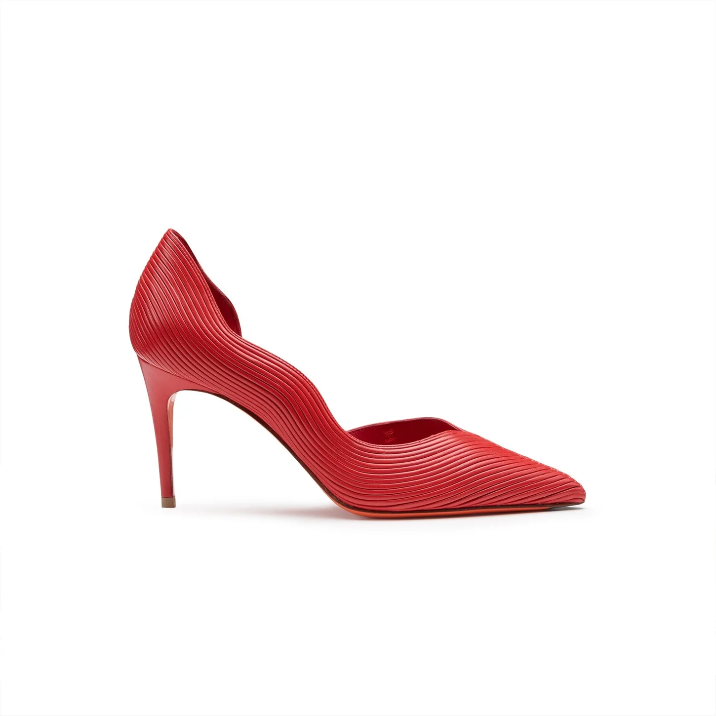 Women's red leather high-heel pump - 1