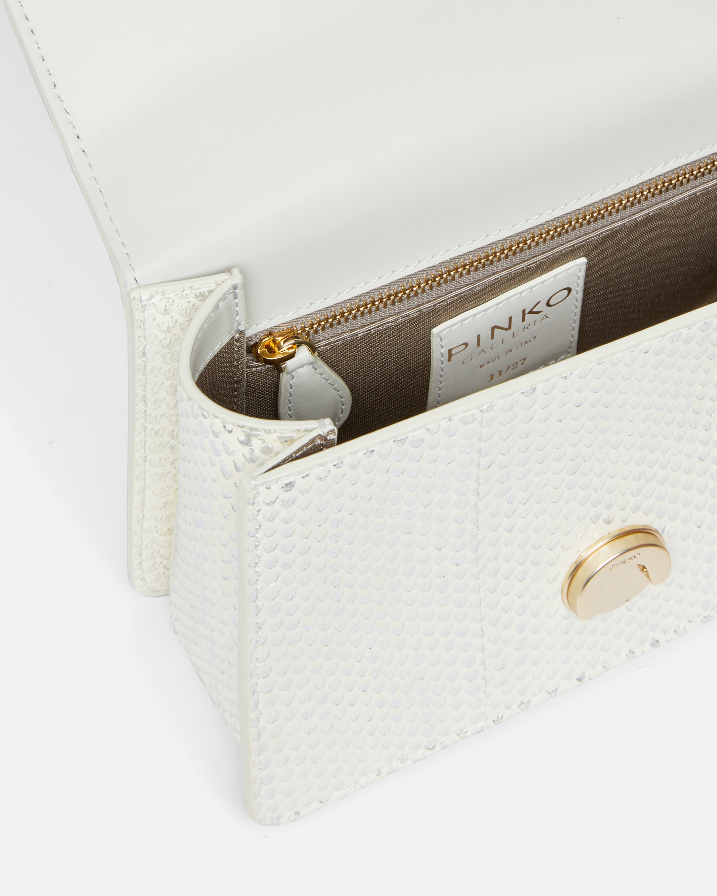LAMINATED REPTILE HANDBAG WITH SHOULDER STRAP AND HANDLE PINKO GALLERIA - 4