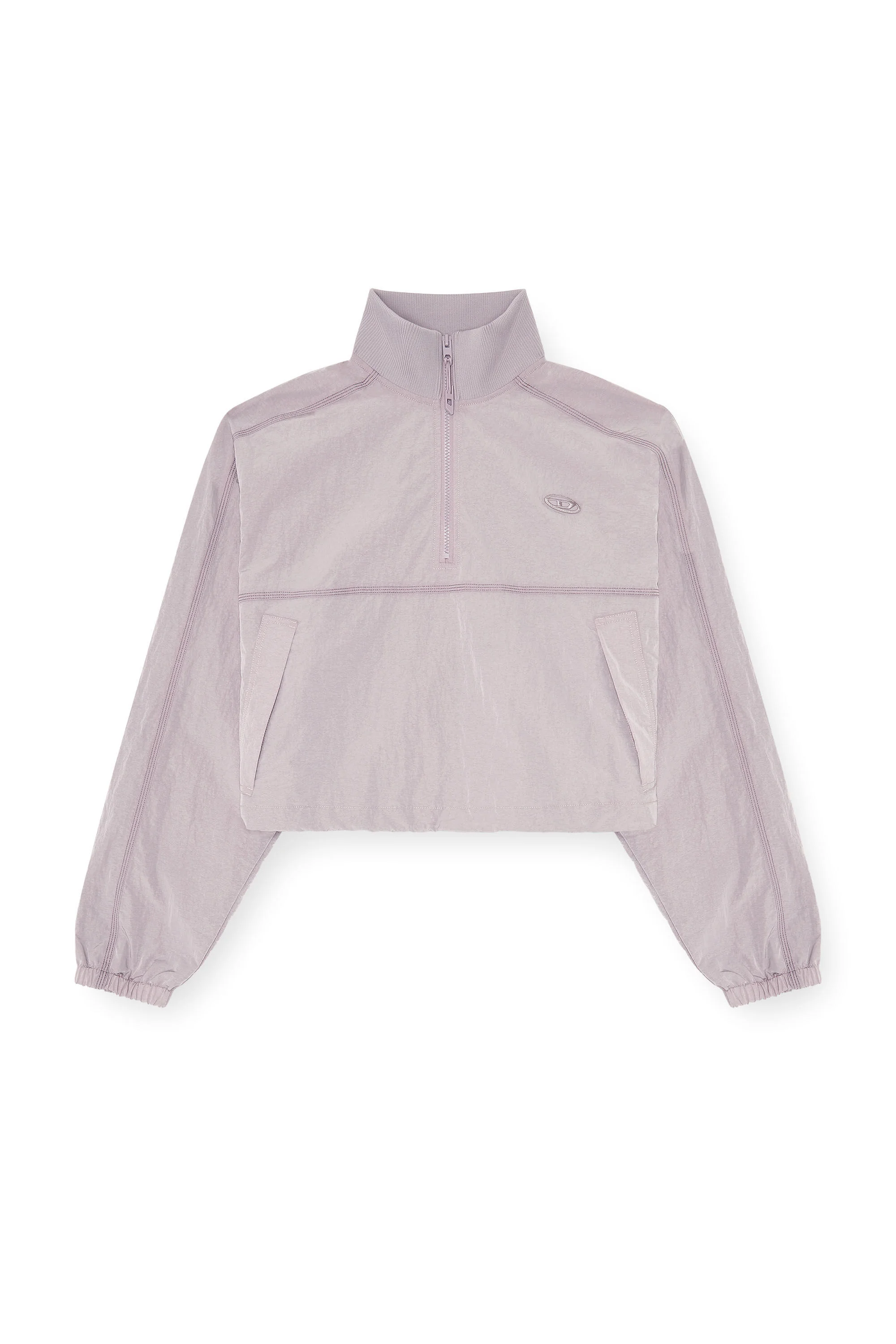 RELAXED NYLON JACKET WITH MOCK NECK - 1