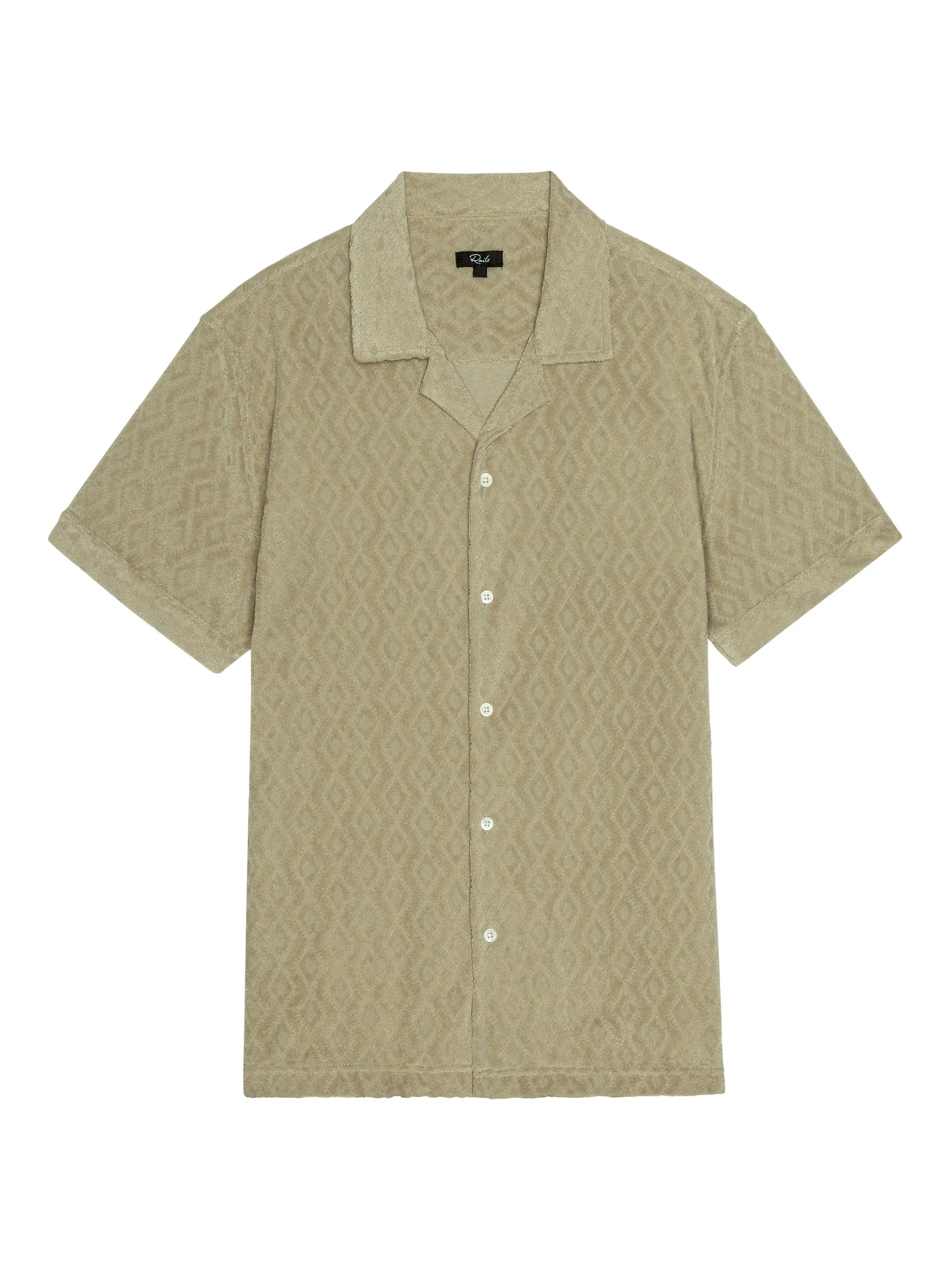 Men's Maverick Craft Paper Diamond Cotton-Blend Camp Shirt - Craft Paper Diamond - 1