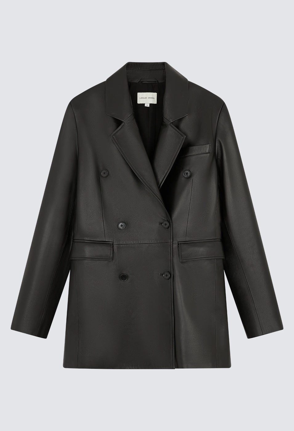 Benetra Heavy Leather Blazer Black - 2