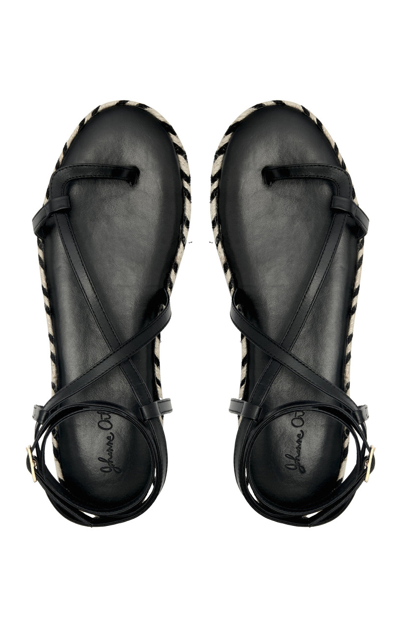 Johanna Ortiz Barbor Leather Platform Sandals black outlook