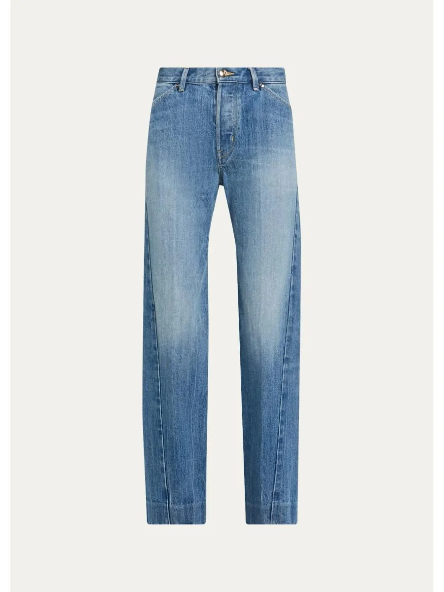 The Bijou Twisted Straight-Leg Ankle Jeans - 1