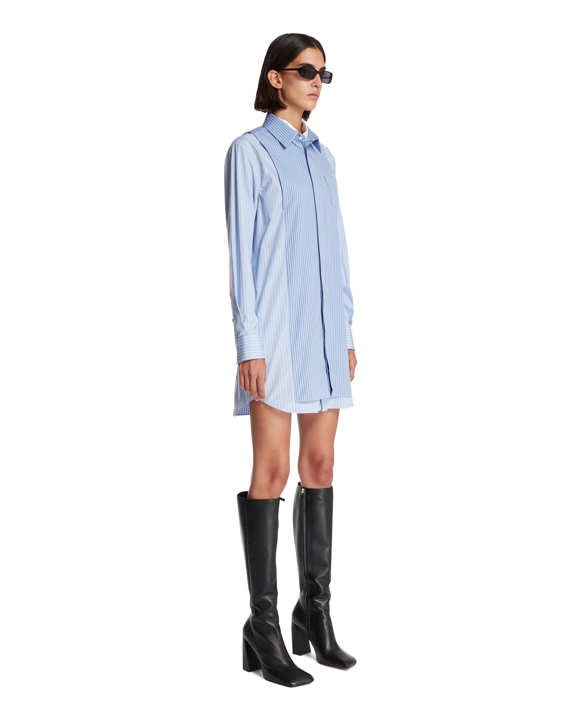 Blue Shirt Dress - 4