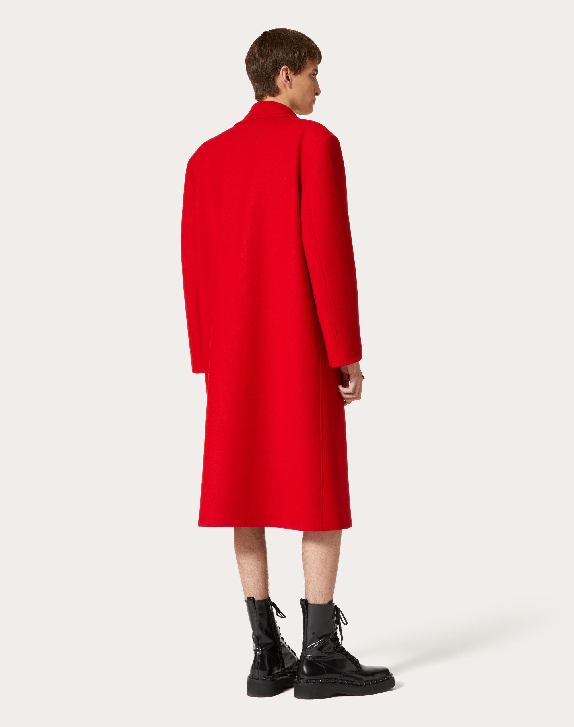 DOUBLE-BREASTED WOOL COAT WITH SCARF COLLAR - 4