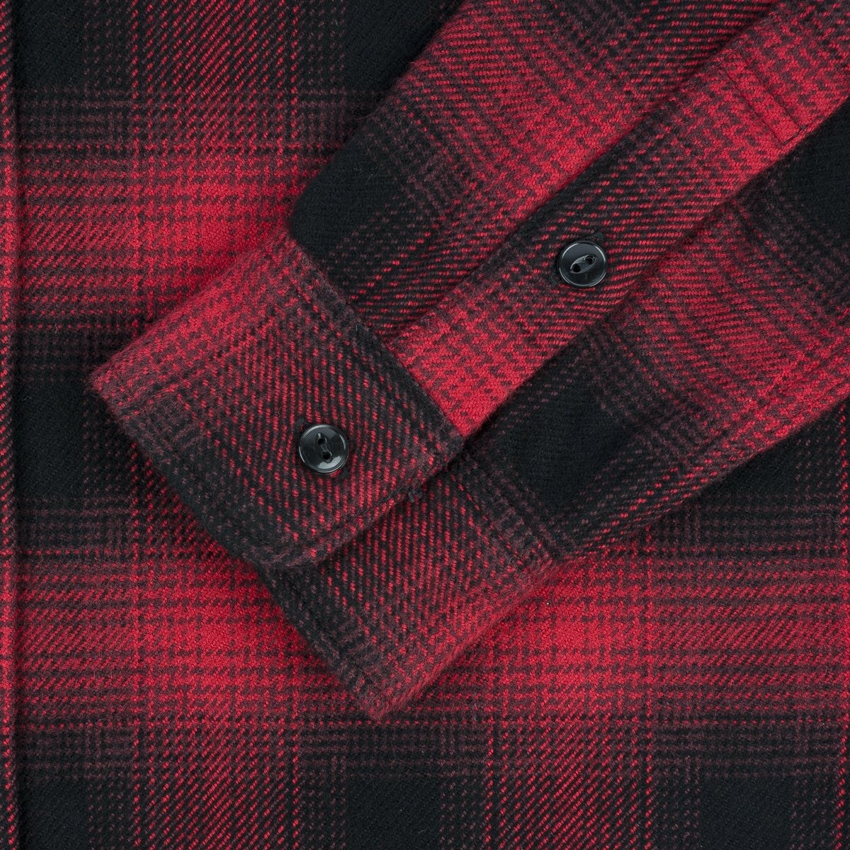 IHSH-265-RED Ultra Heavy Flannel Ombré Check Work Shirt - Red/Black - 10