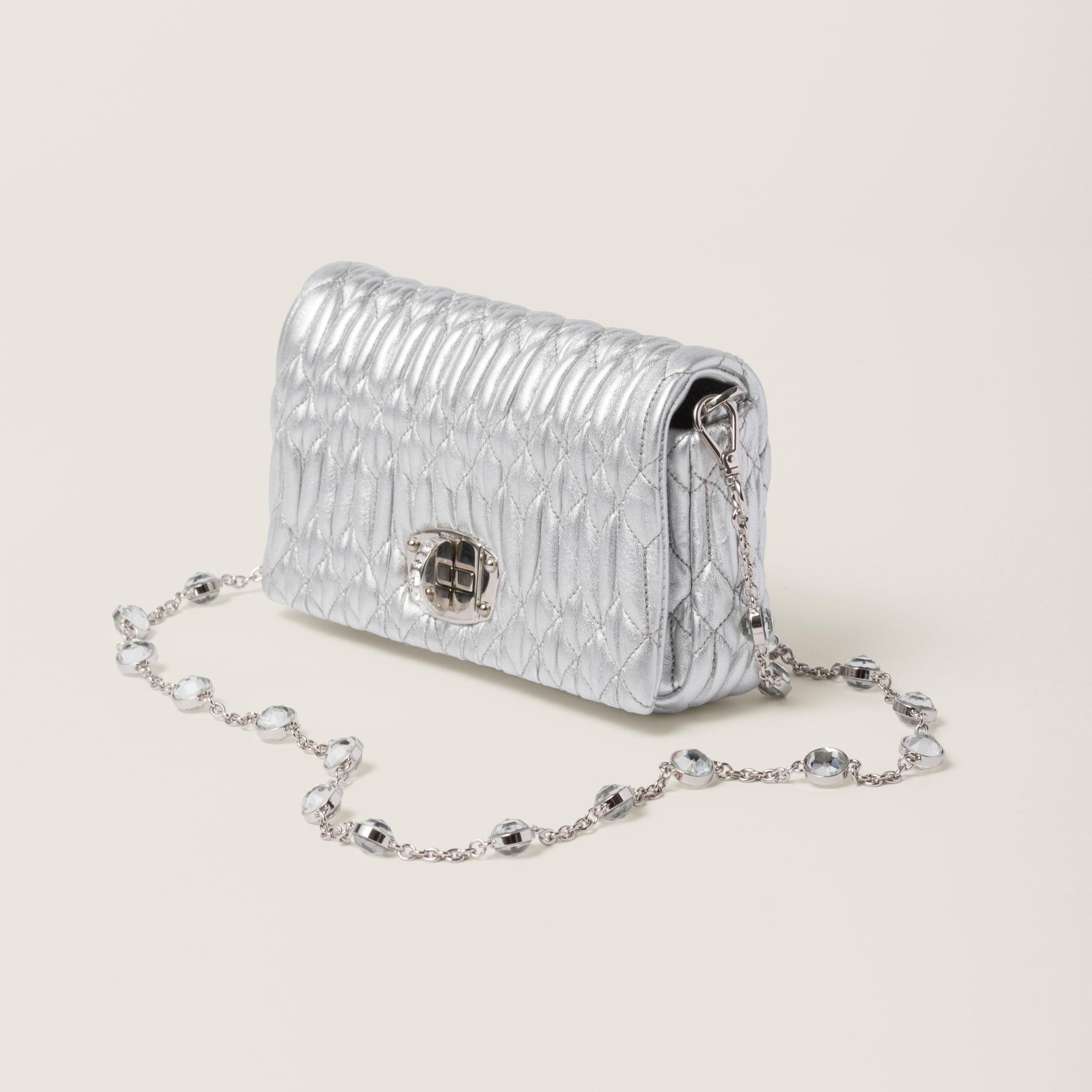 Miu Crystal nappa leather and crystal mini-bag - 2