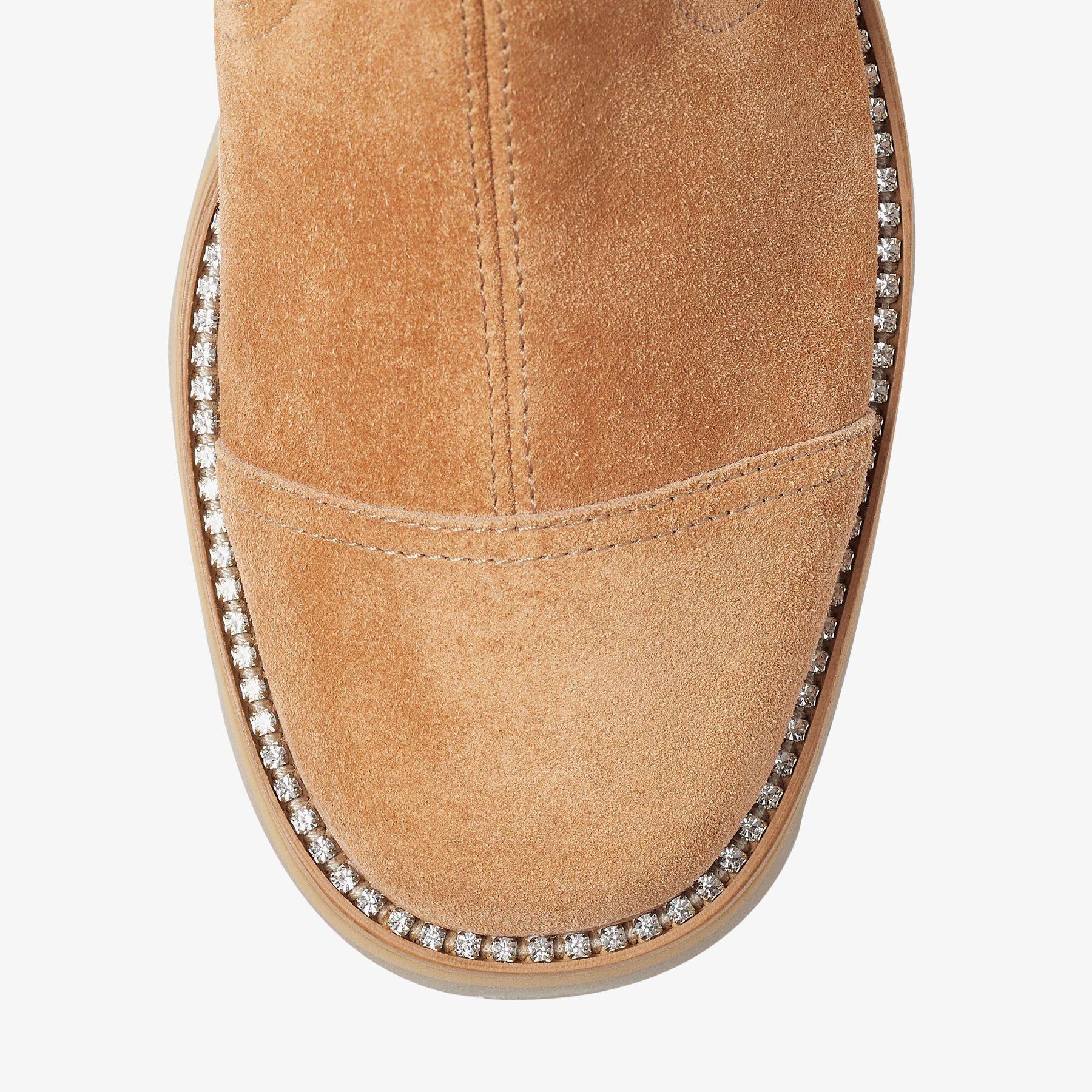 Clayton Flat
Caramel Soft Suede Ankle Boots with Crystal Embellishment - 5