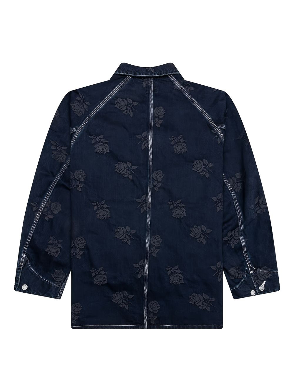 rose-embroidered denim jacket - 2