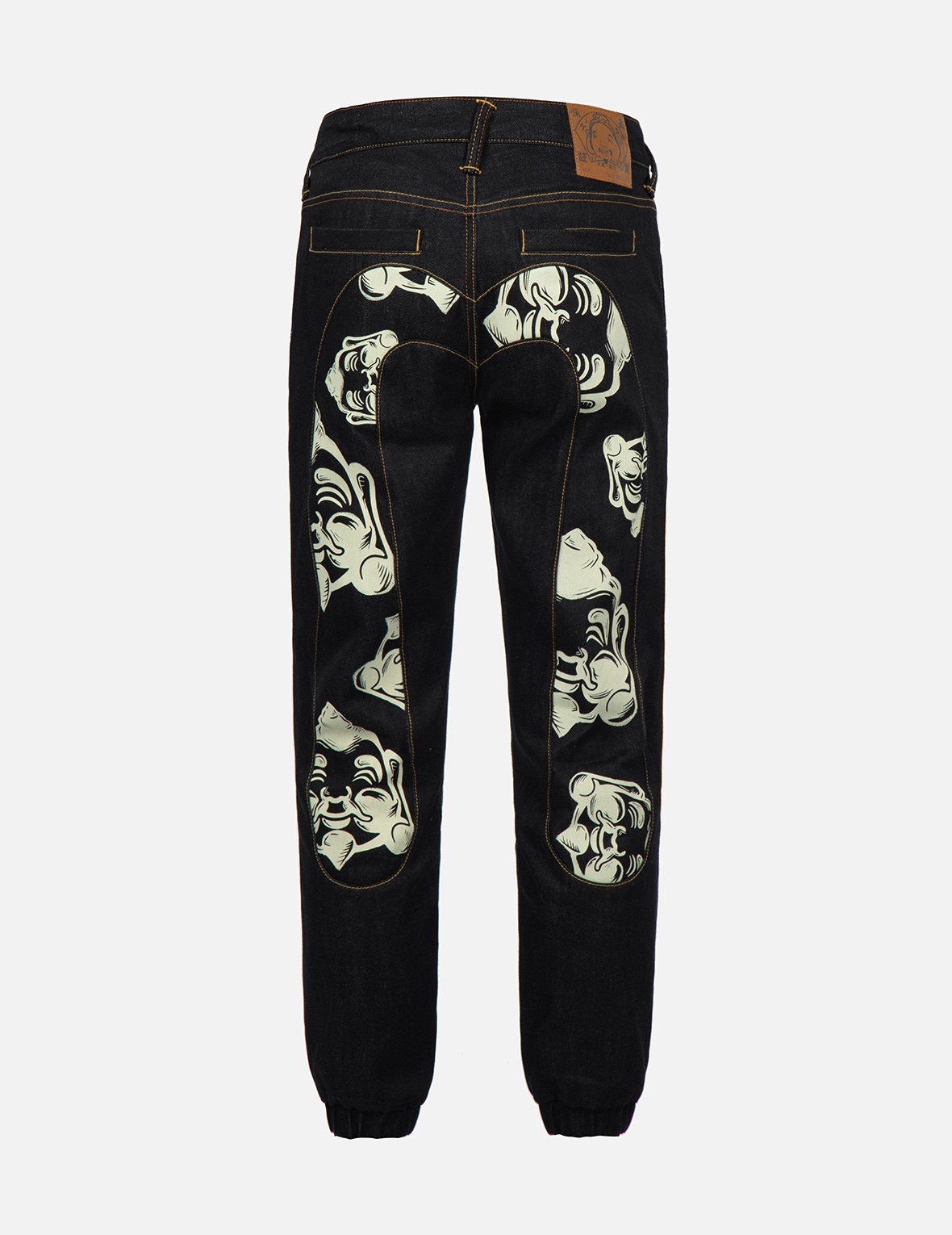 BRANDING JACQUARD DAICOCK INSERT DENIM JOGGER PANTS - 2
