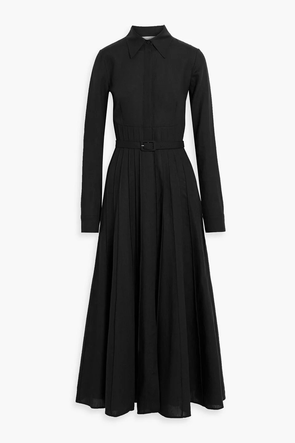 Dewi pintucked linen midi shirt dress - 1