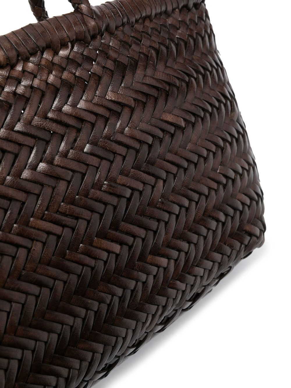 interwoven leather tote bag - 4