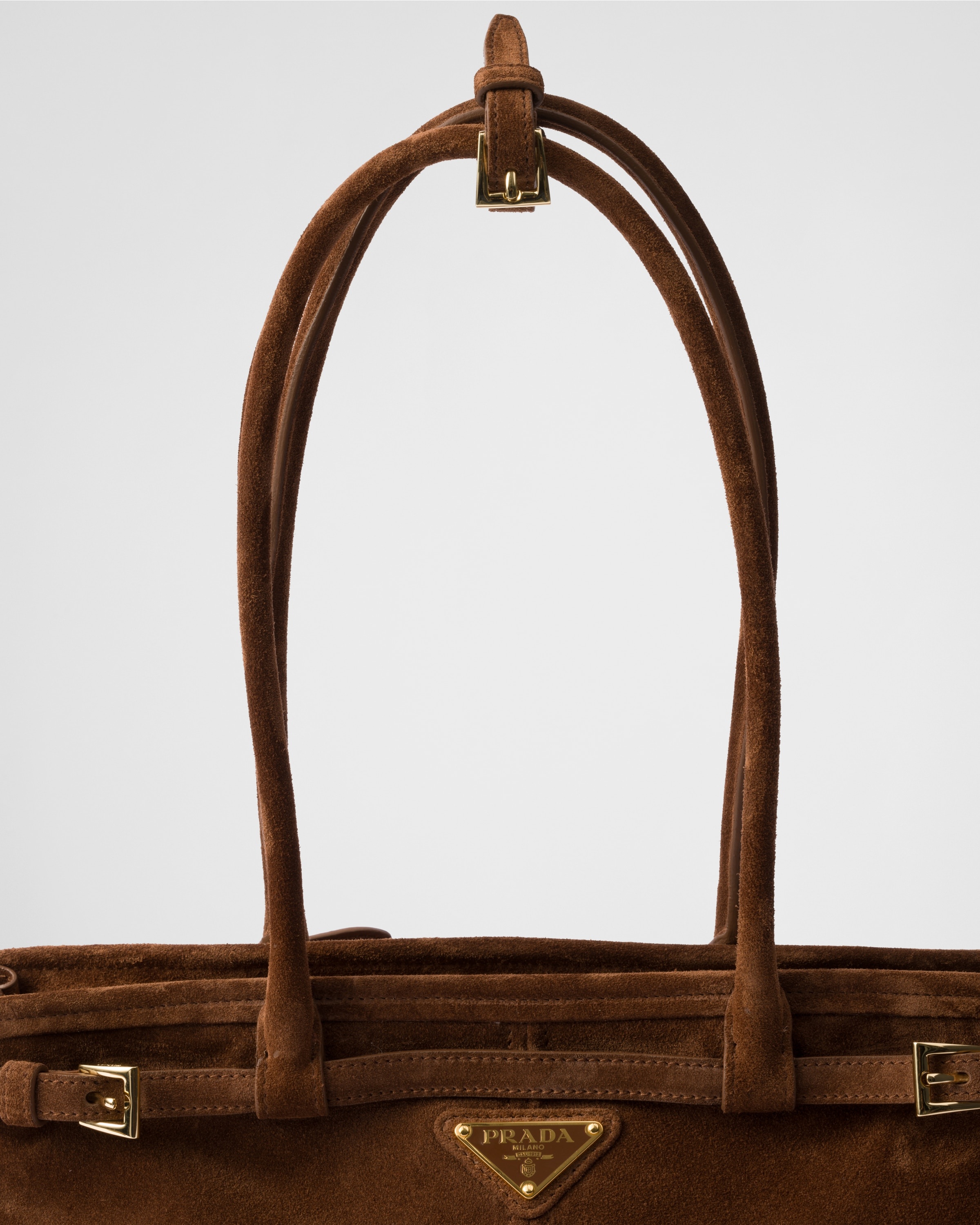 トートバッグ PRADA MEDIUM SHOPPING BAG IN SUEDE Cocoa Brown Medium Suede Tote Bag | PRADA