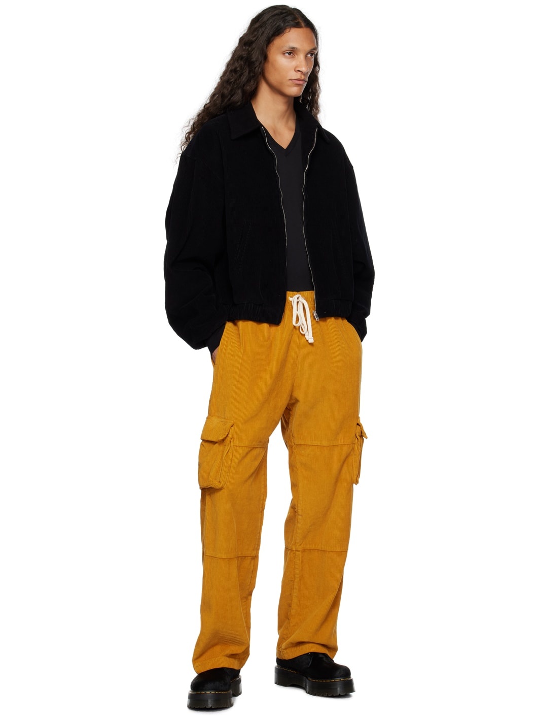 Yellow Drawstring Cargo Pants - 4