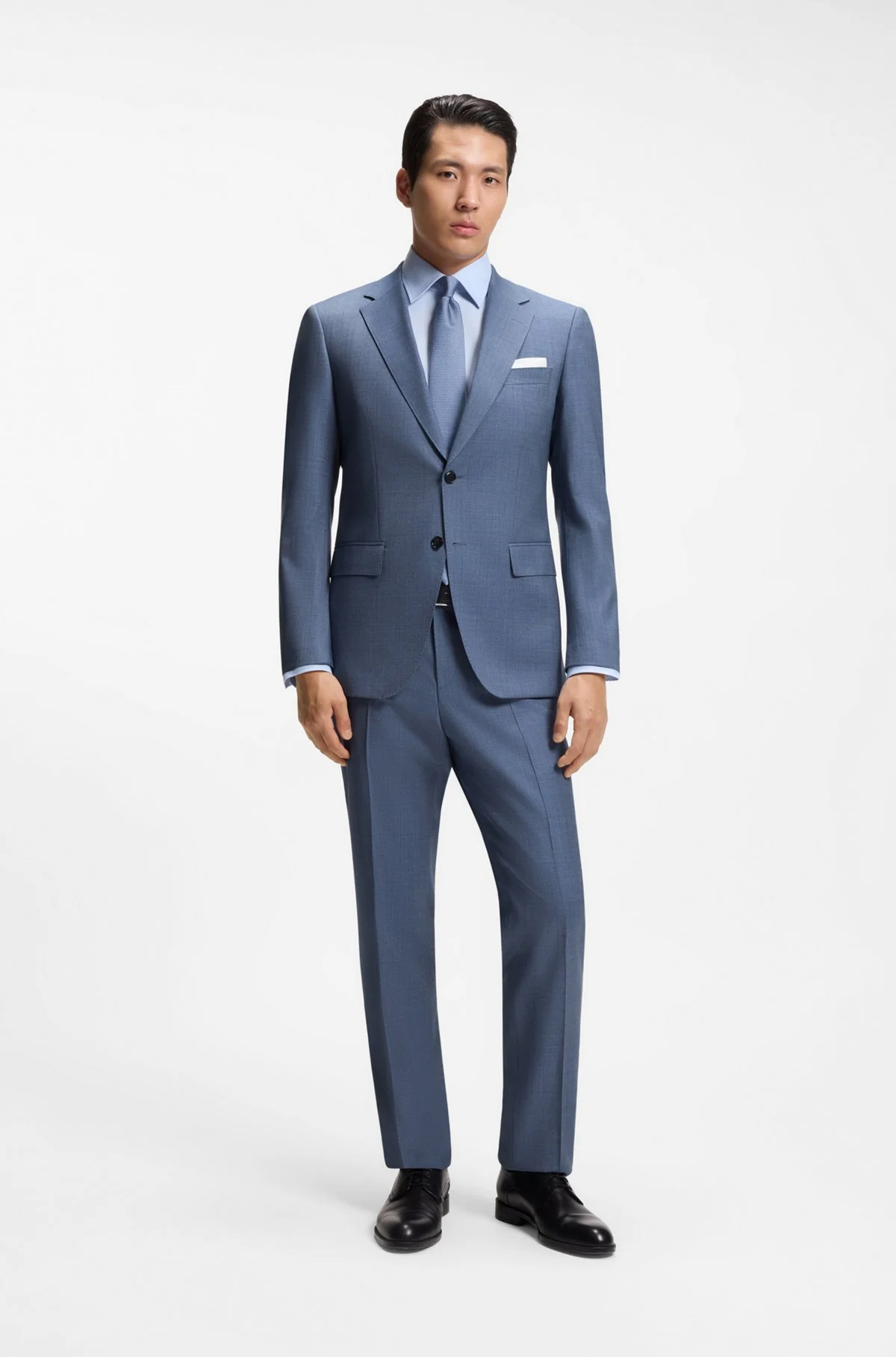 TWO-PIECE SLIM-FIT SUIT IN PATTERNED STRETCH WOOL - 1
