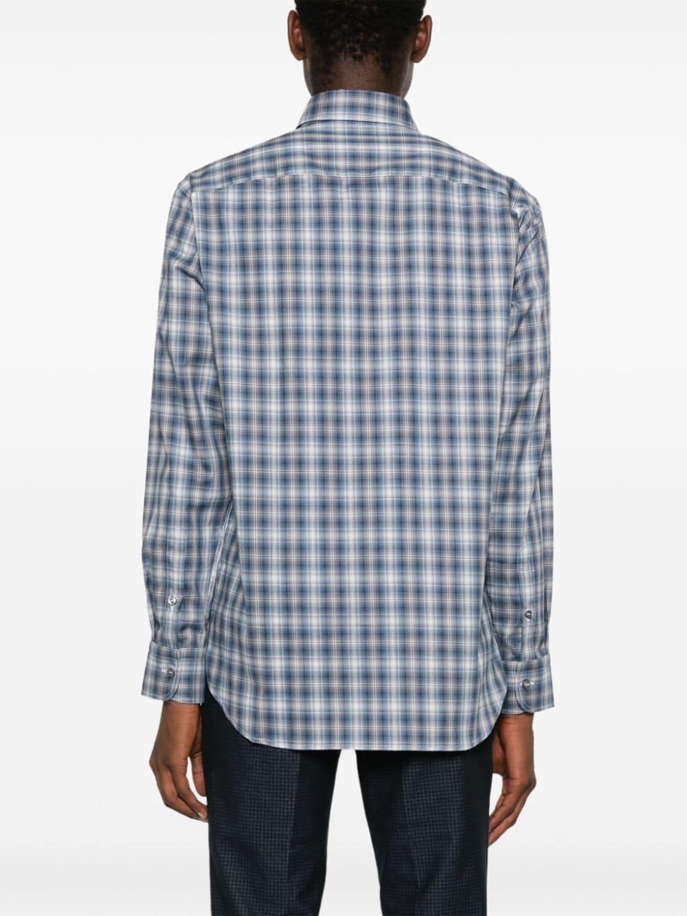 check-pattern cotton shirt - 4