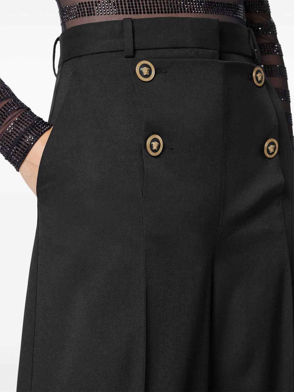 high-waist wide-leg trousers - 4