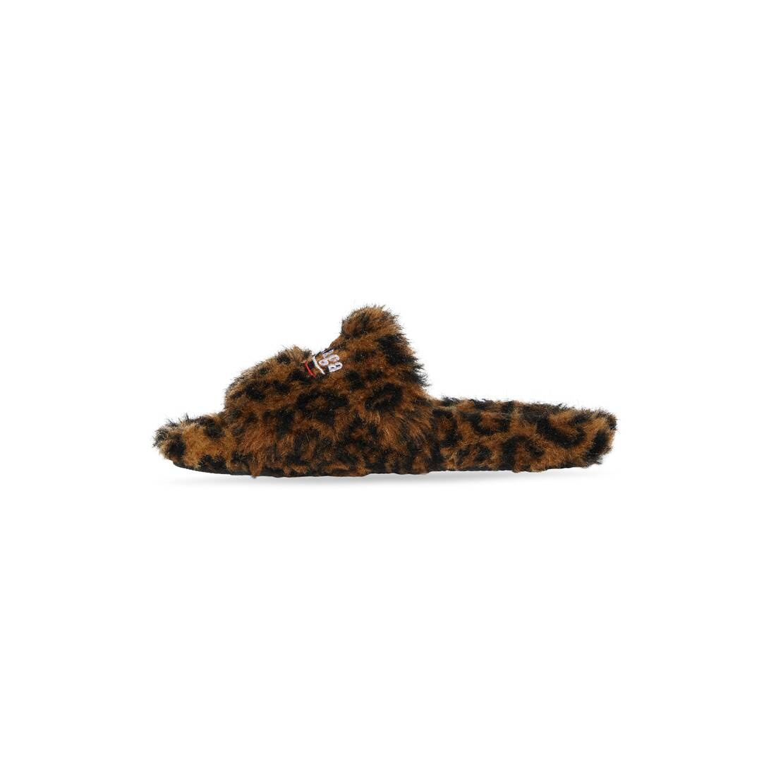 Women's Furry Slide Sandal in Beige - 4