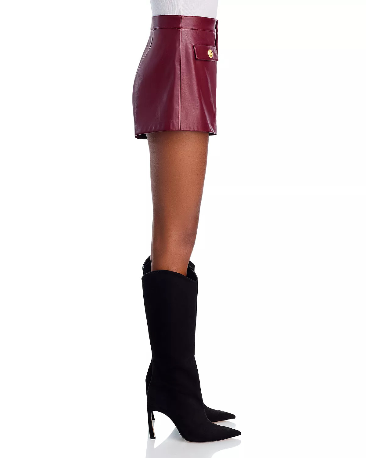 Dionne Faux Leather High Waisted Shorts - 3