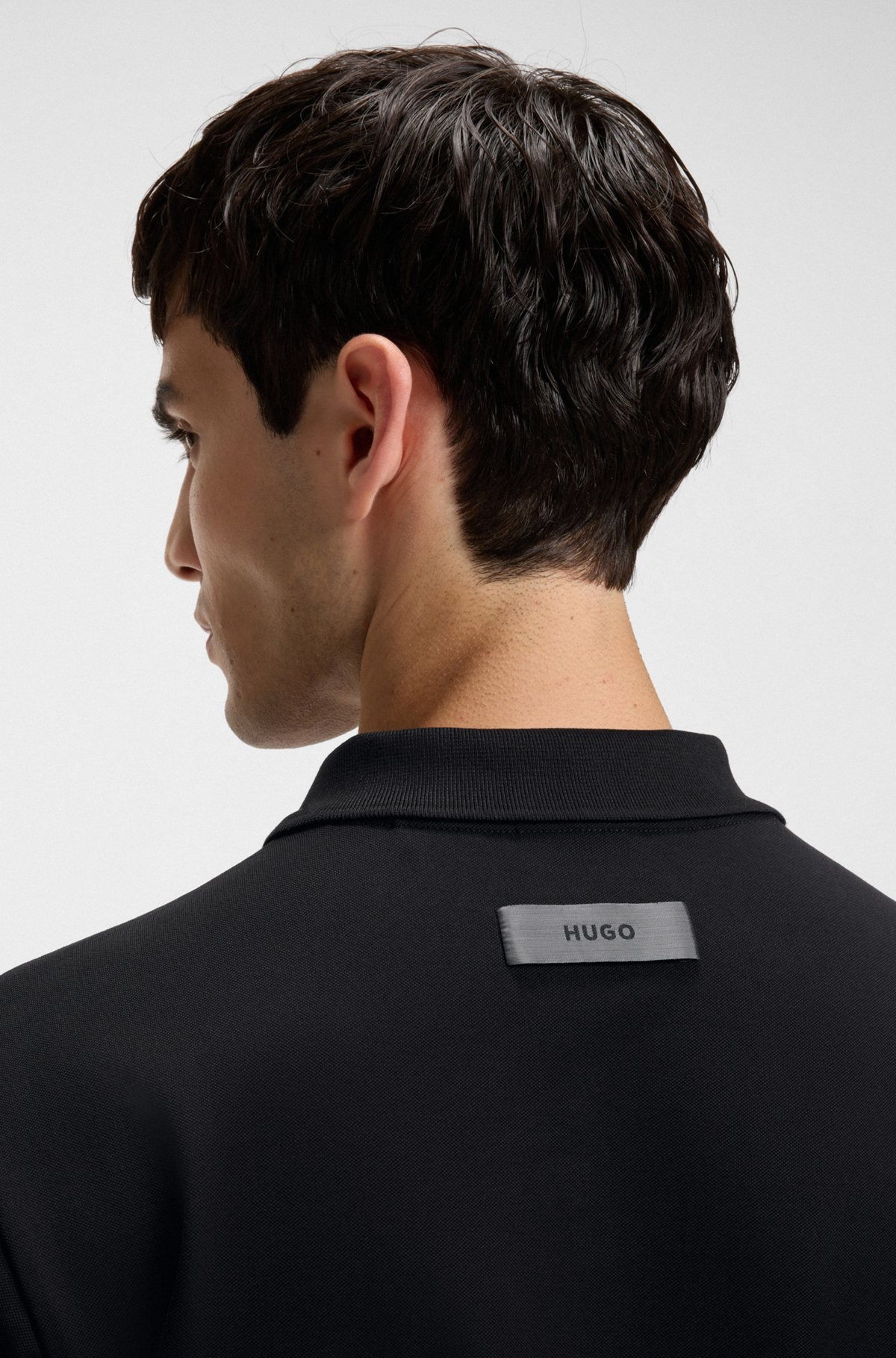 STRETCH-COTTON RELAXED-FIT POLO SHIRT WITH JOHNNY COLLAR - 3