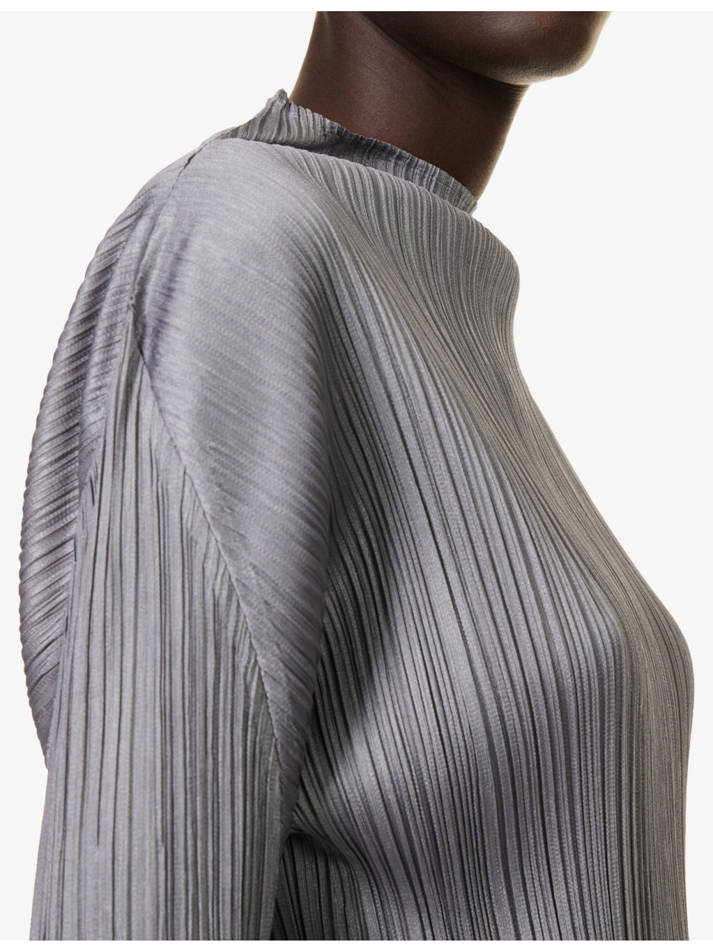 Pleated high-neck knitted top - 5