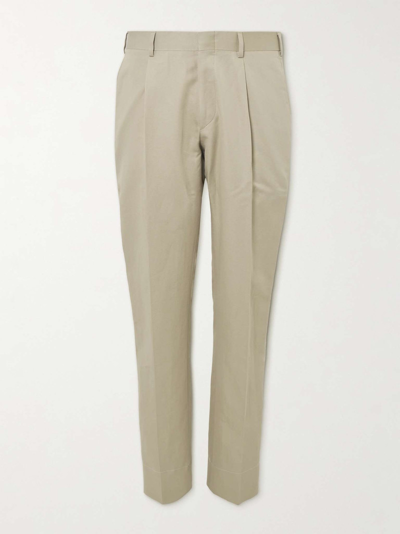 Pienza Straight-Leg Linen and Cotton-Blend Trousers 1