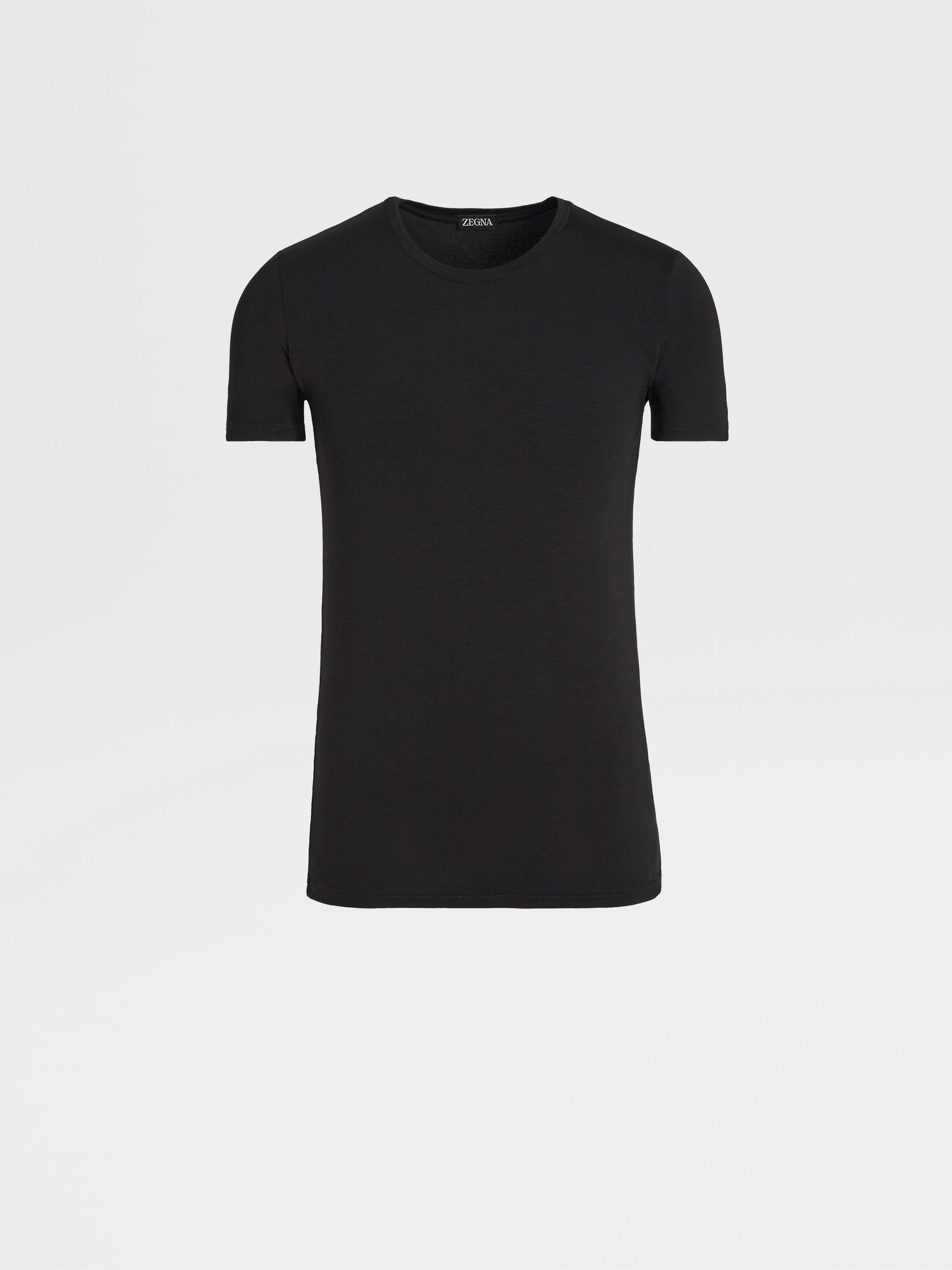 BLACK STRETCH MODAL T-SHIRT - 3