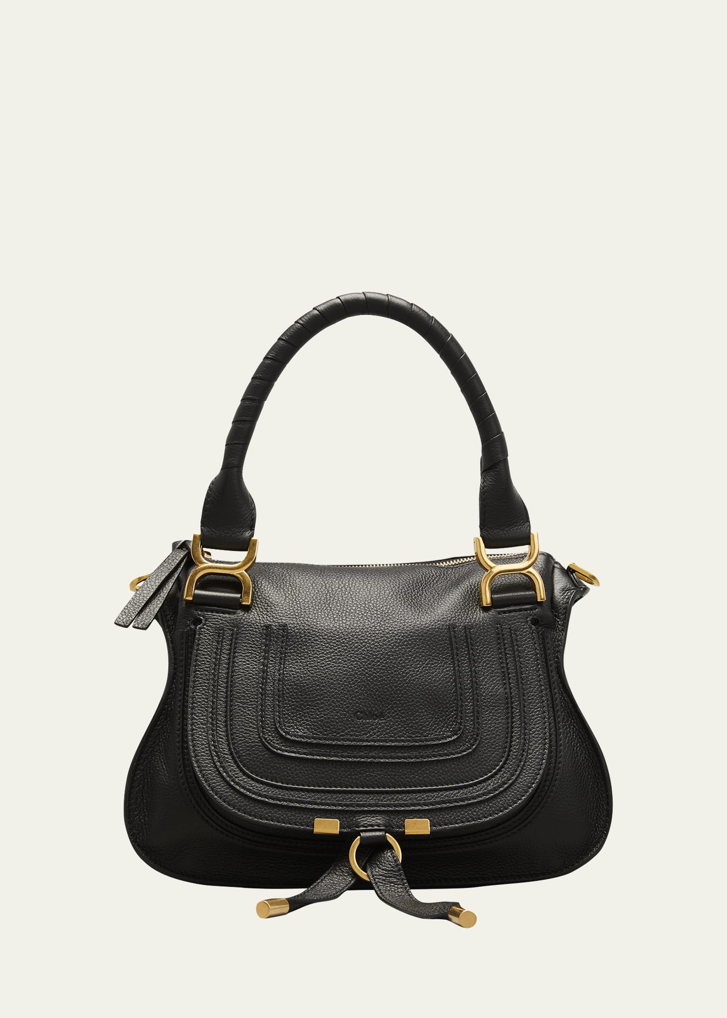 Marcie Small Satchel Bag in Grained Calfskin - 1